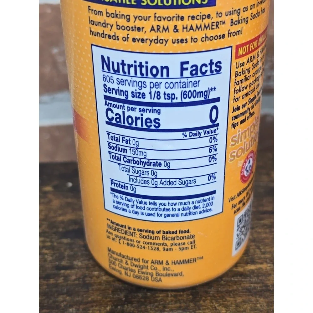 Arm & Hammer Pure Baking Soda, 12 Oz Shake/Spoon Option Pack of 4 New, Free Ship